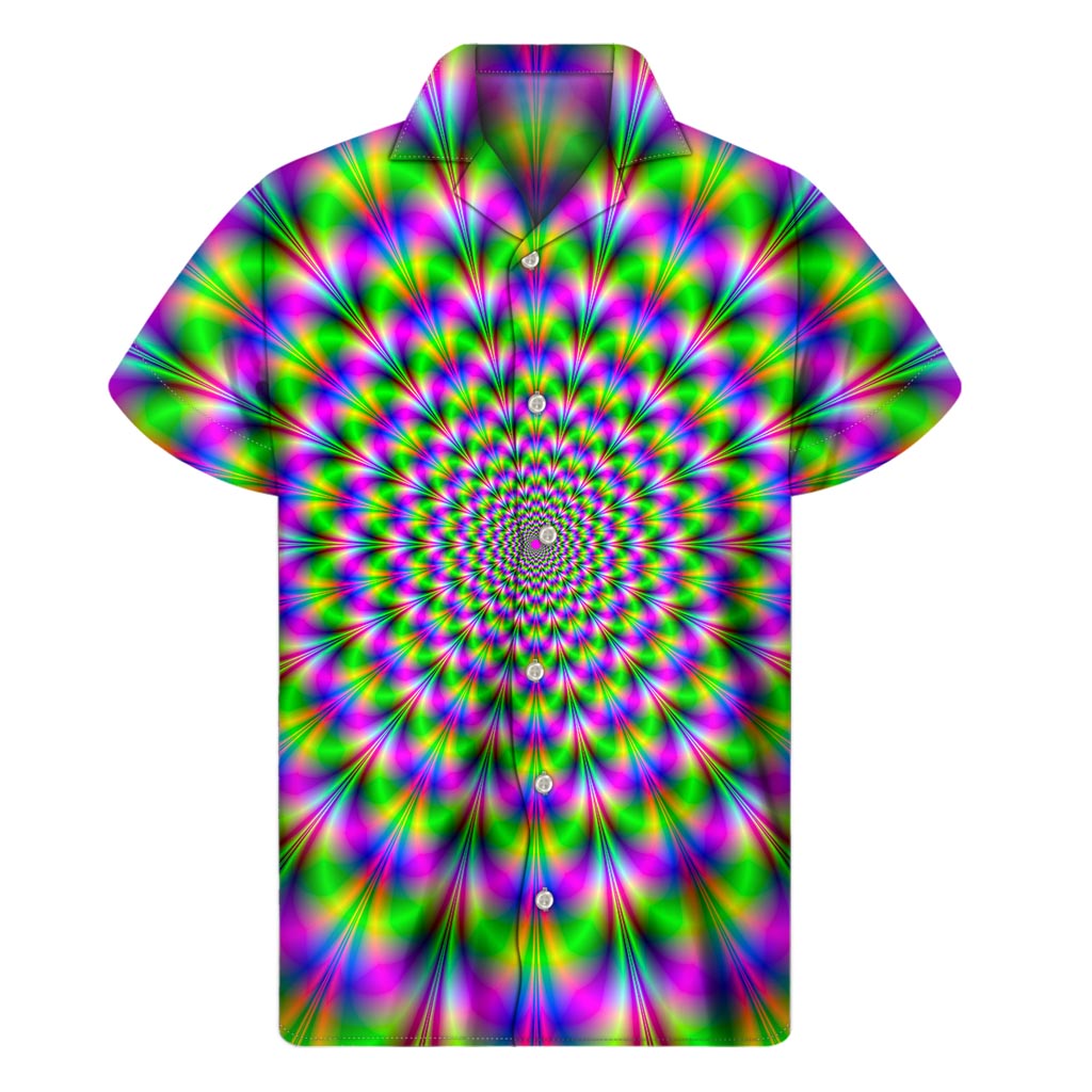 Neon Psychedelic Hawaiian Short Sleeve Shirt: Embrace the Island Vibes - 1