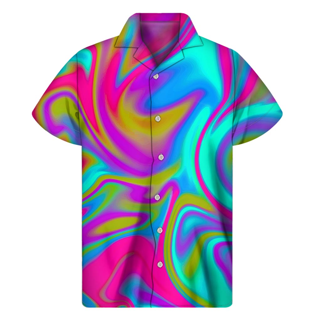 Neon Psychedelic Hawaiian Vibe Short Sleeve Shirt - 1