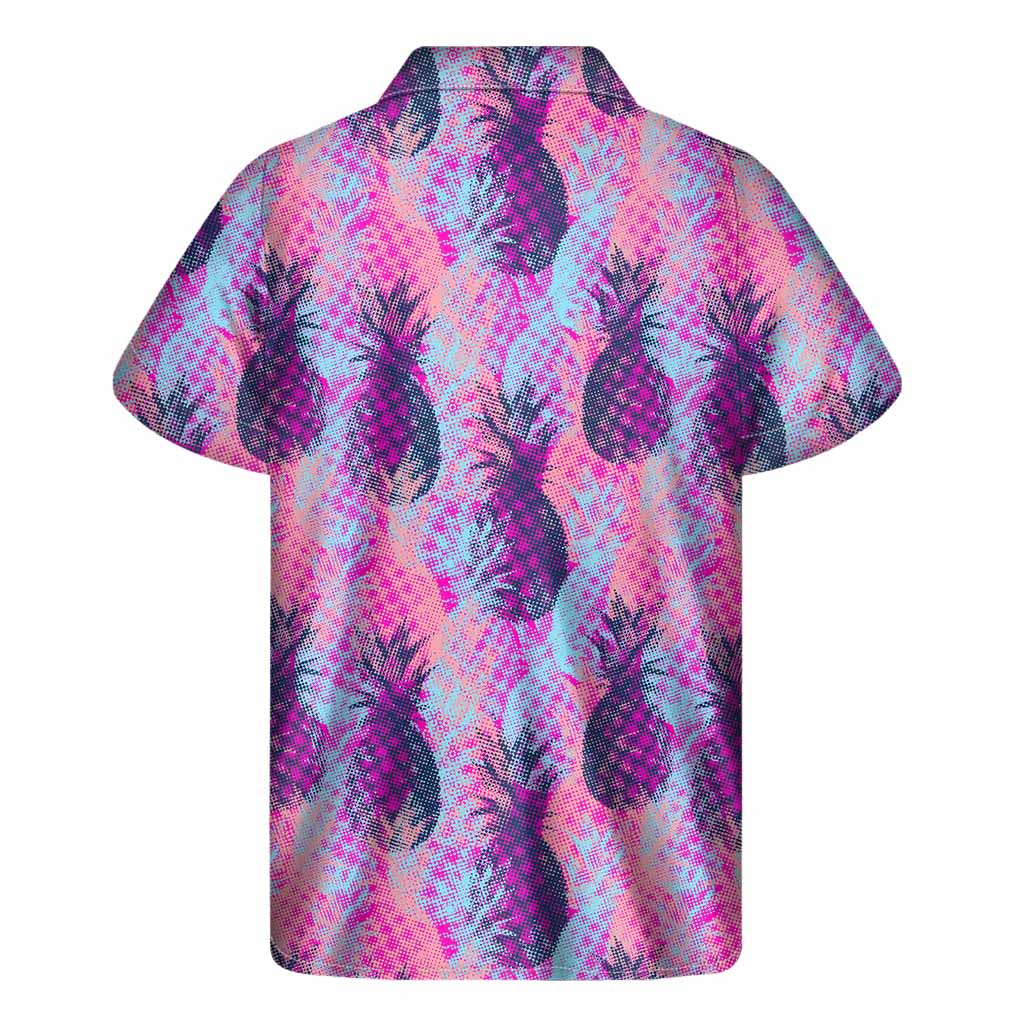 Neon Trippy Pineapple Hawaiian Short Sleeve Shirt - 2