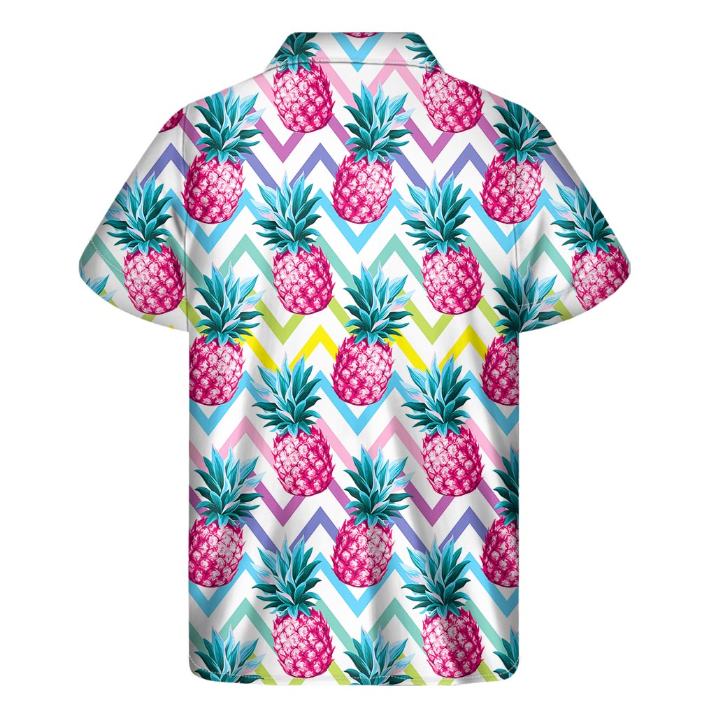 Tropical Vibes: Neon Zig-Zag Pineapple Hawaiian Shirt - 2