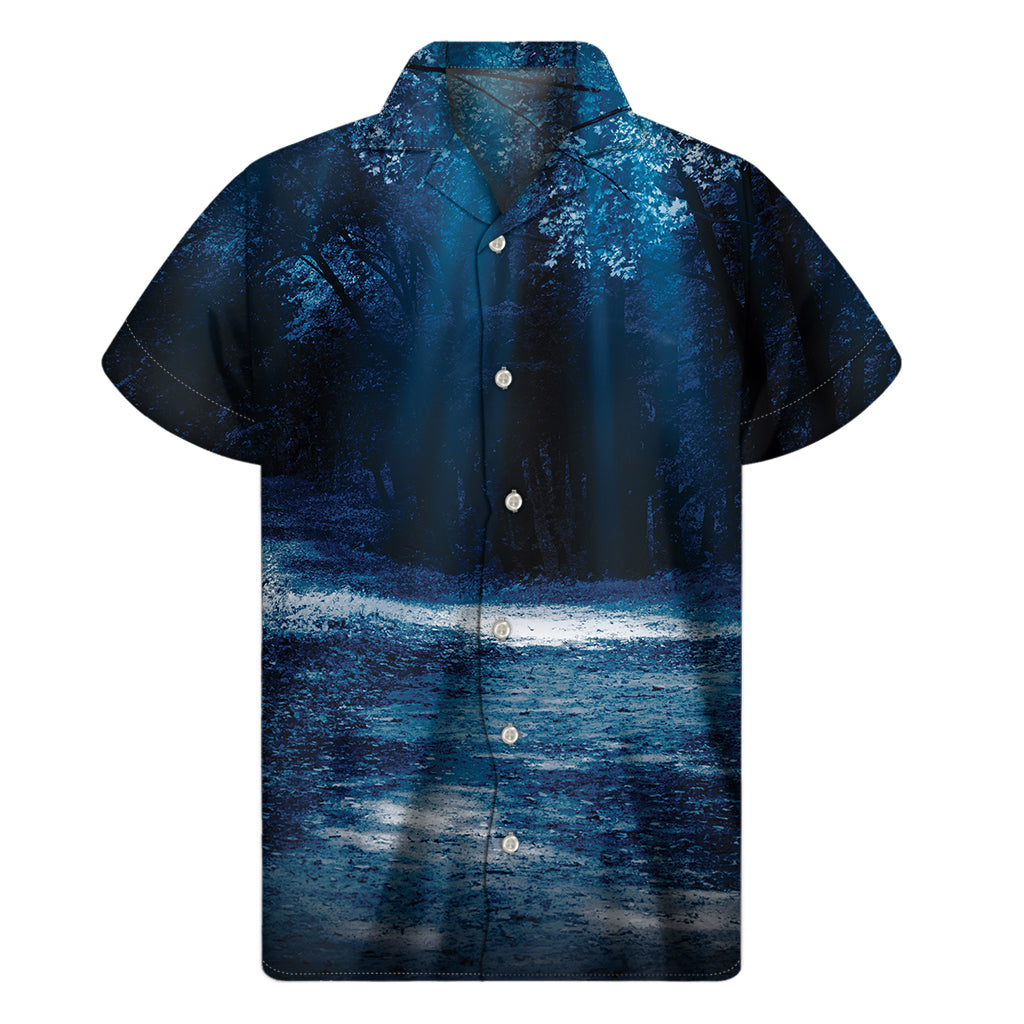 Night Forest and Moonlight Hawaiian Aloha Shirt - 1