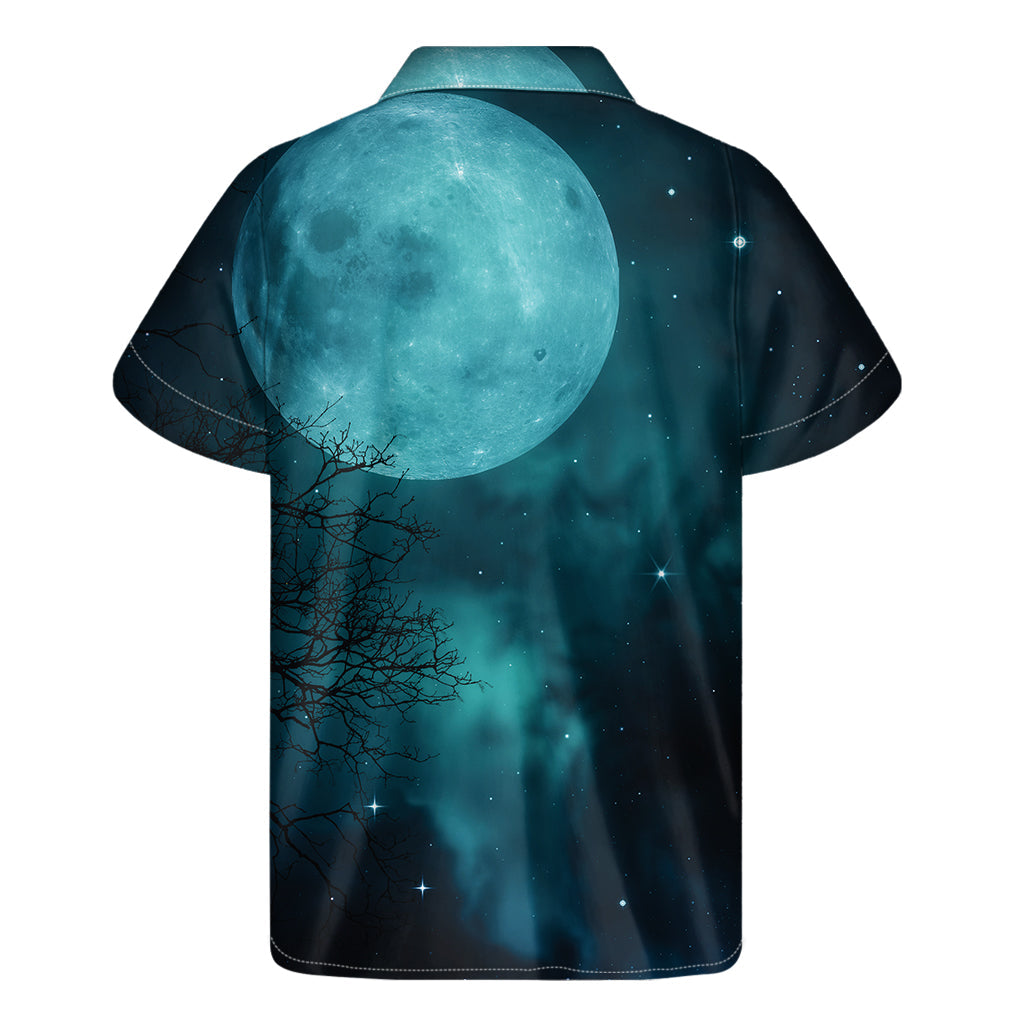 Night Sky and Full Moon Hawaiian Short Sleeve Shirt - 2