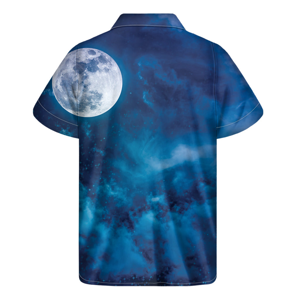 Night Sky and Moonlight Hawaiian Print Short Sleeve Shirt - 2