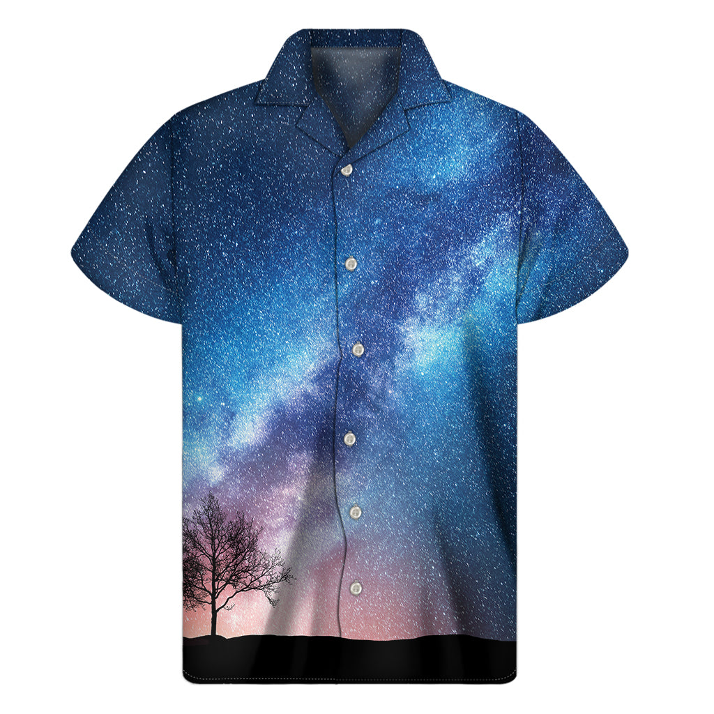 Night Sky Milky Way Hawaiian Short Sleeve Shirt - 1