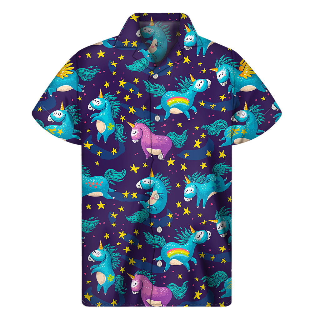 Night Star Unicorn Hawaiian Aloha Shirt for Men - 1