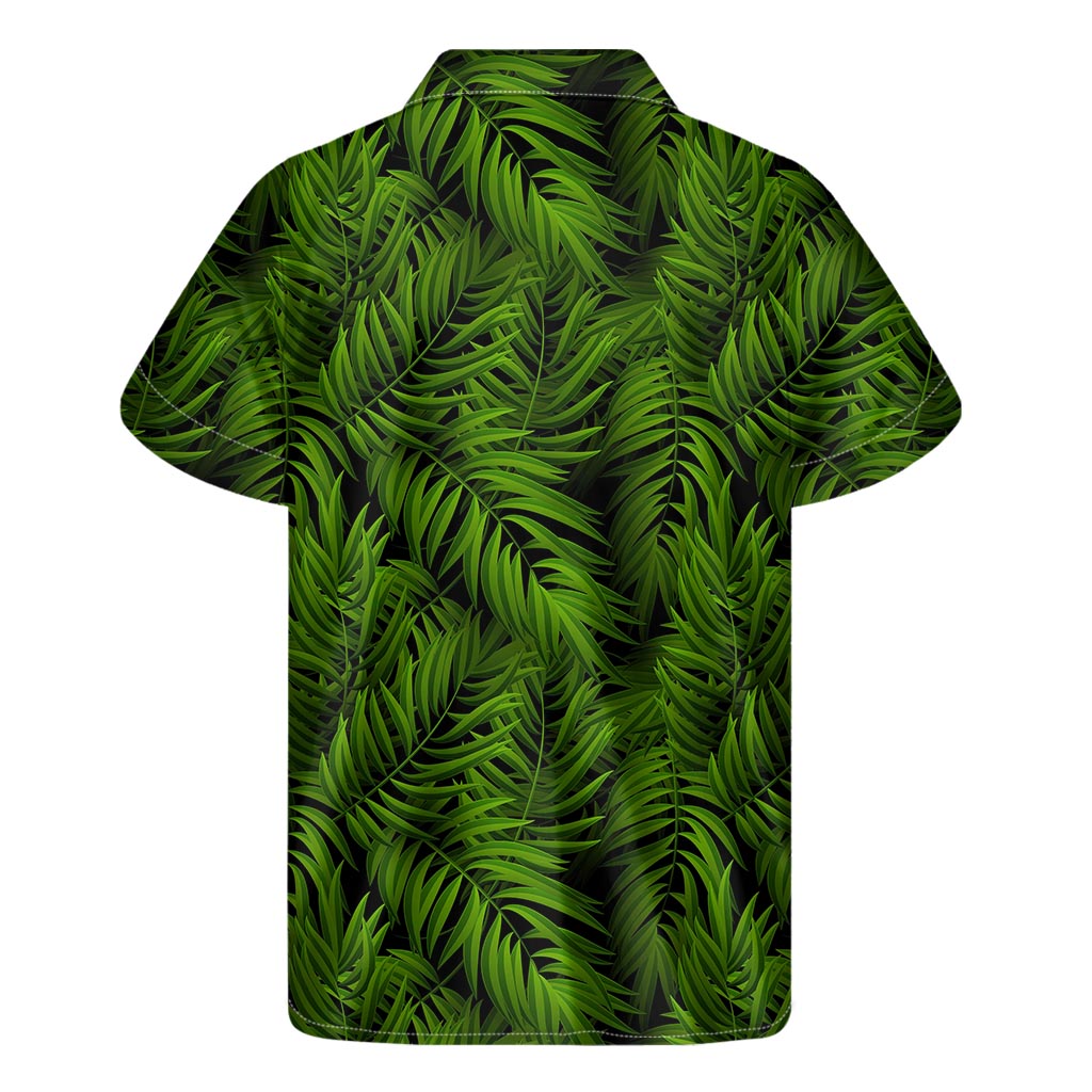 Night Tropical Palm Leaf Pattern Hawaiian Short Sleeve Shirt - Embrace the Island Vibes with this Stylish Hawaiian Outfit - 2