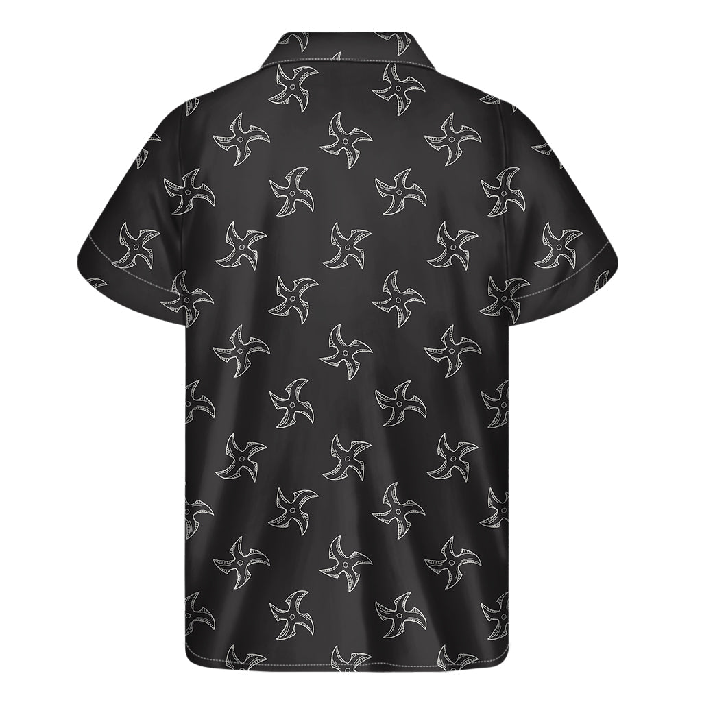 Tropical Vibes: Hawaiian Ninja Shuriken Pattern Short Sleeve Shirt - 2