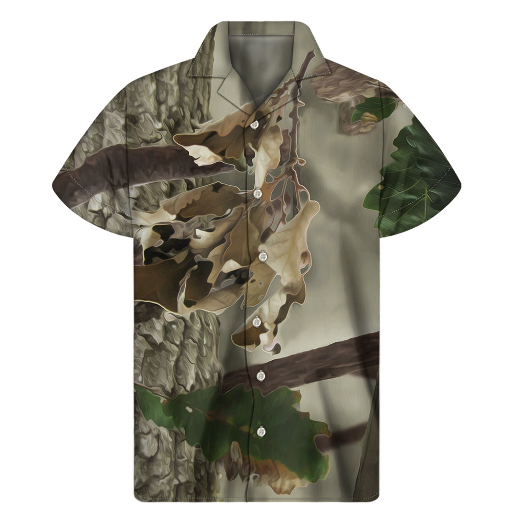 Oak Tree Hawaiian Print Men&#39;s Short Sleeve Shirt - 1