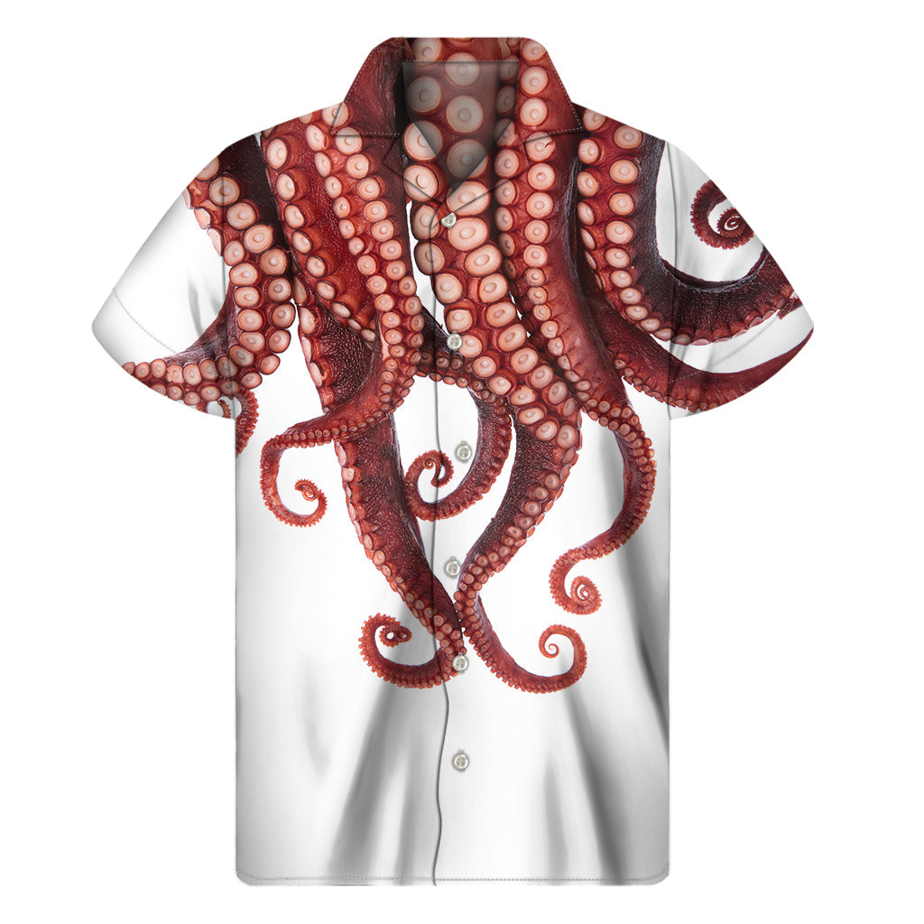 Octopus Aloha: Men&#39;s Hawaiian Short Sleeve Shirt with Tentacles Print - 1