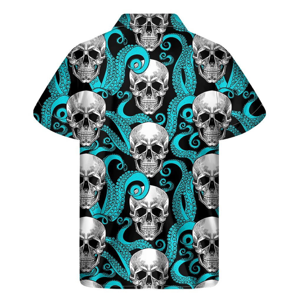 Octopus Tentacles Skull Pattern Hawaiian Short Sleeve Shirt - 2