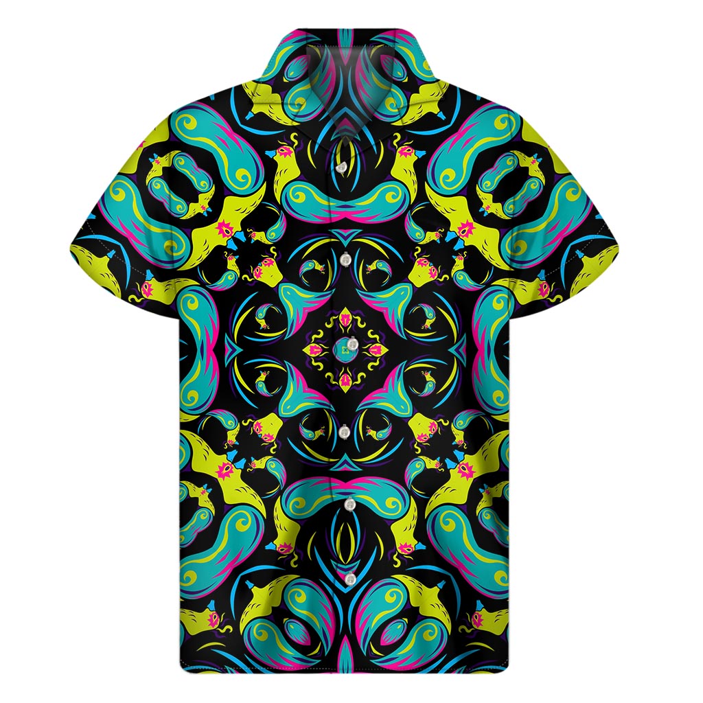 Ornament Psychedelic Trippy Hawaiian Short Sleeve Shirt - 1