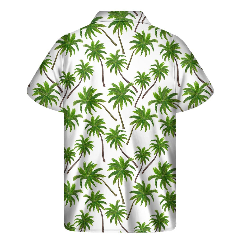 Tropical Vibes: Hawaiian Palm Tree Pattern Men&#39;s Short Sleeve Shirt - 2