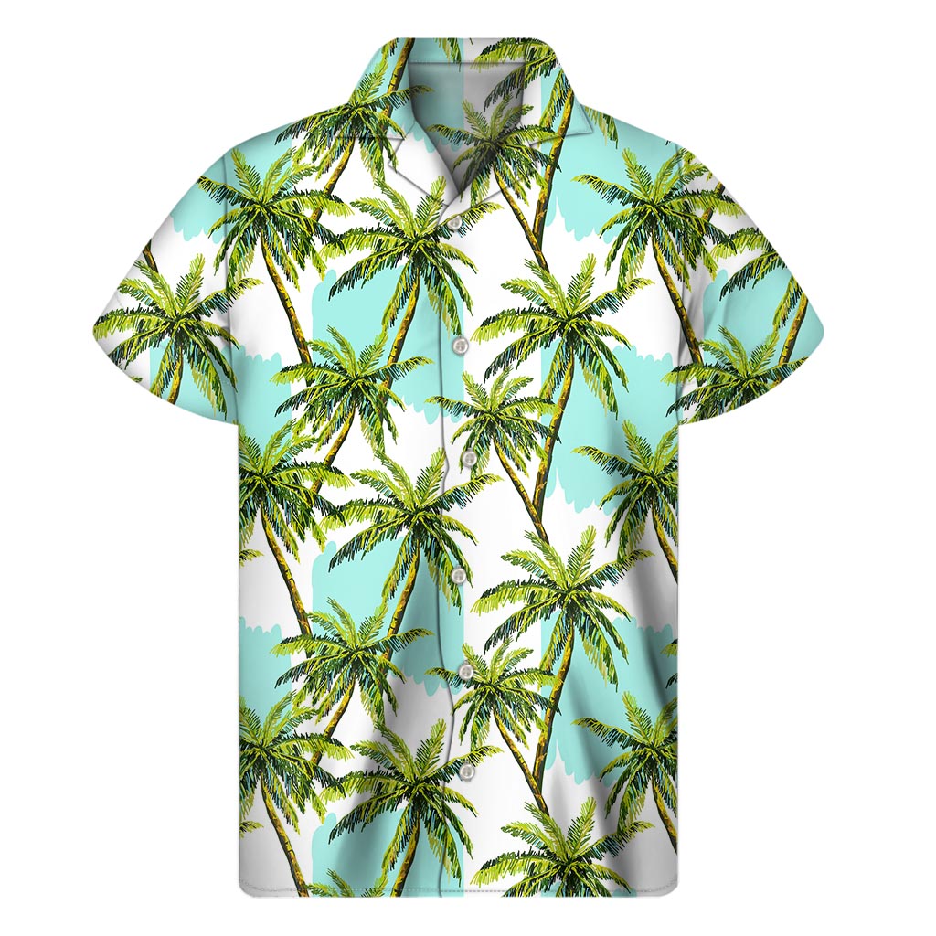 Palm Tree Paradise: Hawaiian Short Sleeve Shirt for Men - 1