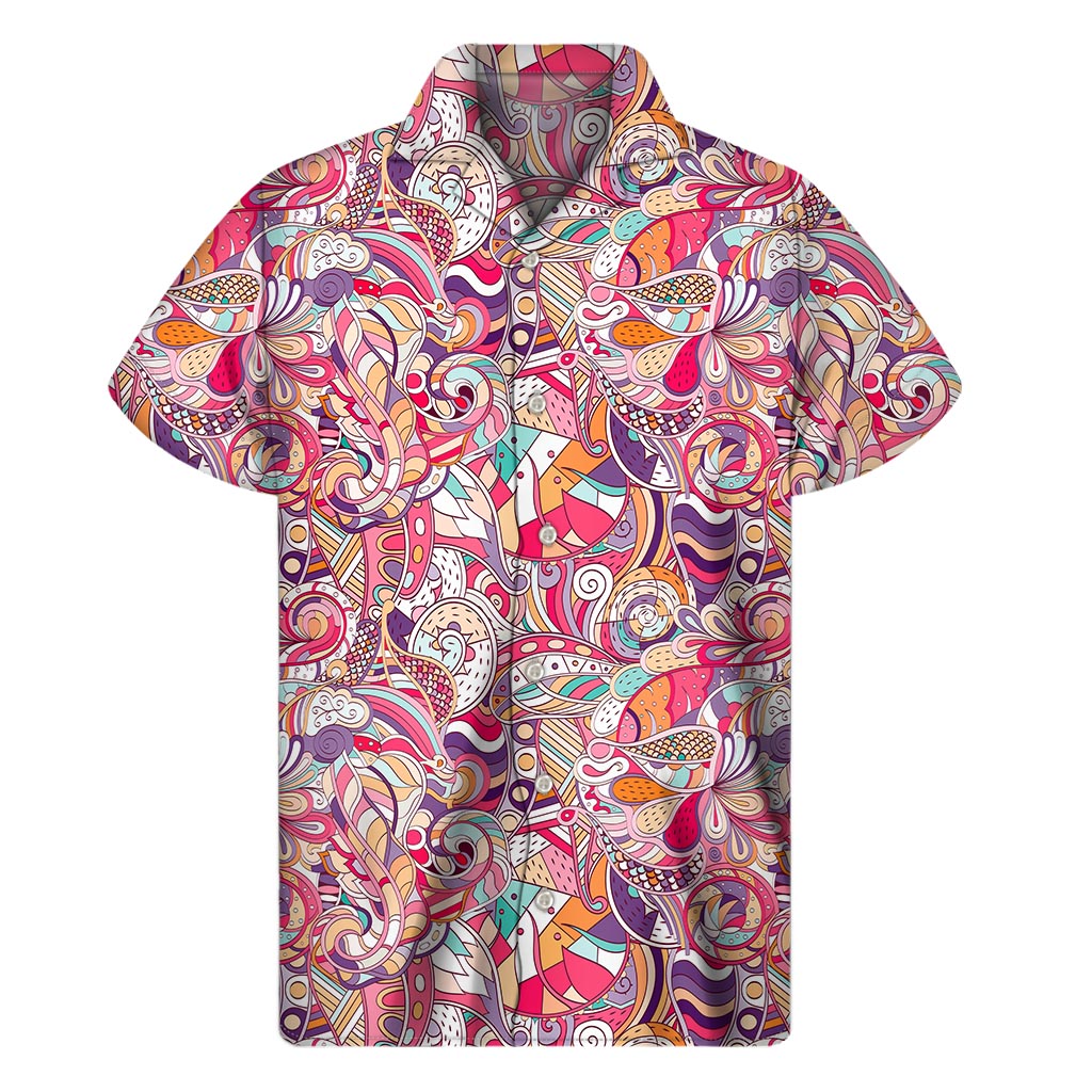 Island Breeze: Pastel Bohemian Floral Hawaiian Shirt - 1