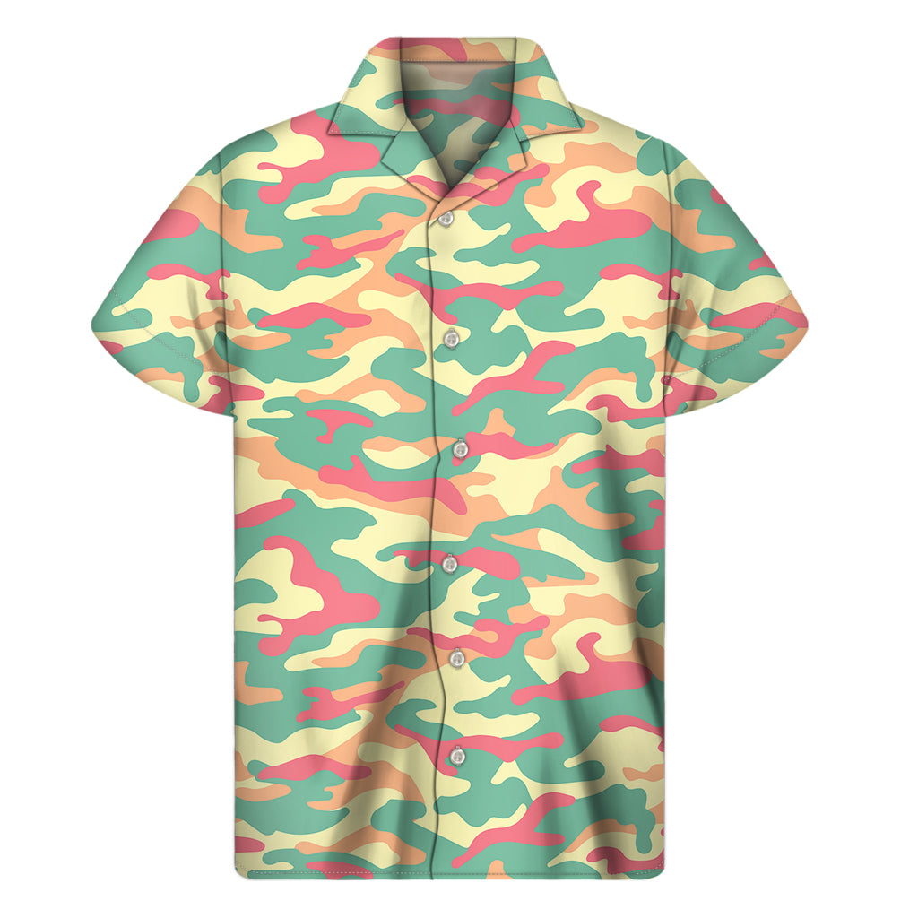 Pastel Camouflage Hawaiian Shirt: Embrace Island Vibes in Style - 1