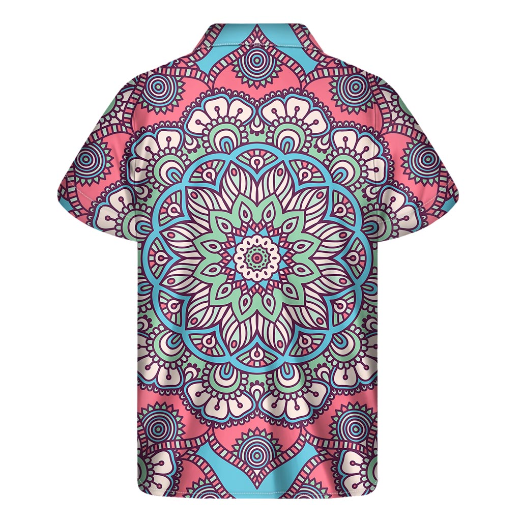 Pastel Mandala Aloha: Hawaiian Short Sleeve Shirt for Men - 2