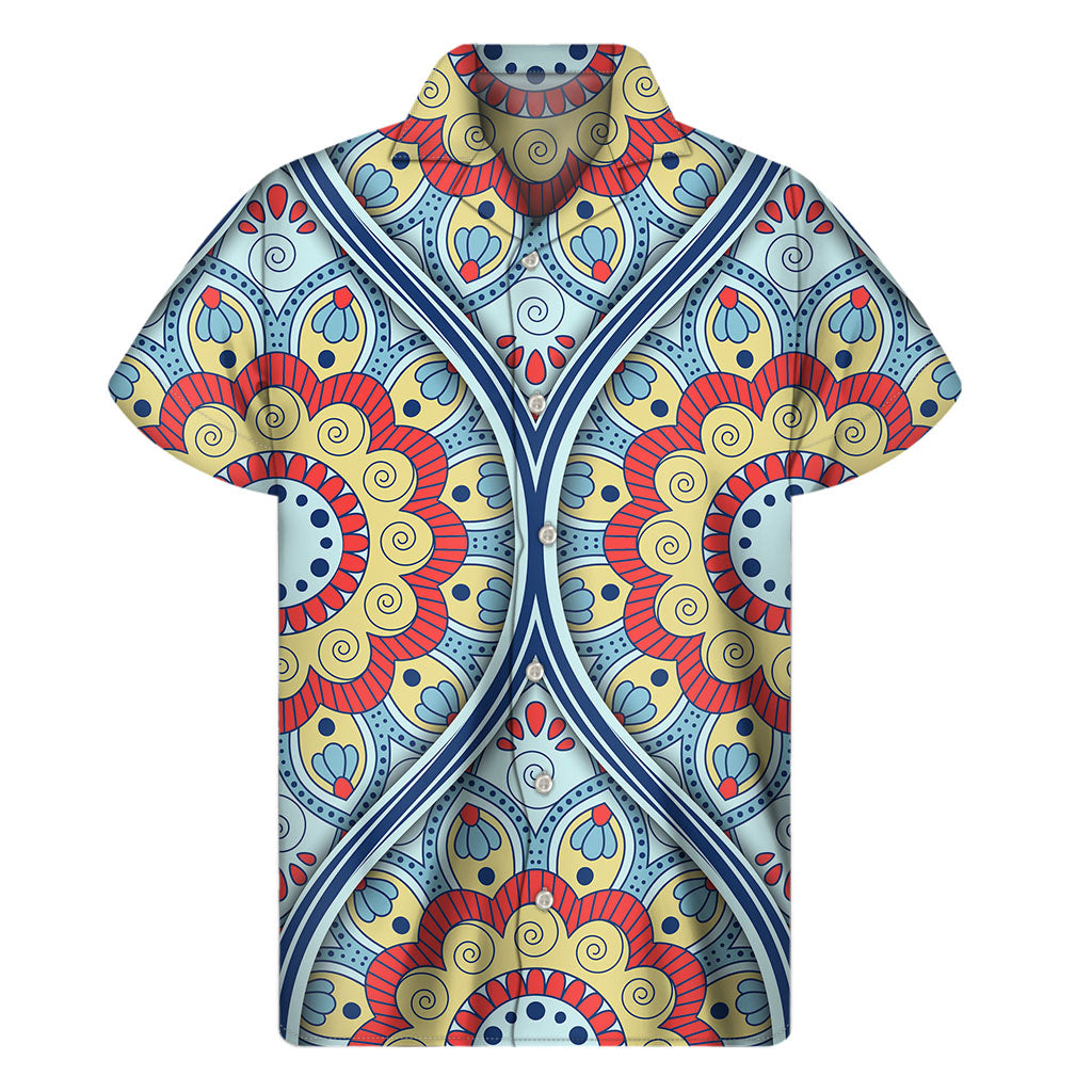 Pastel Ornament Mandala Hawaiian Short Sleeve Shirt - 1