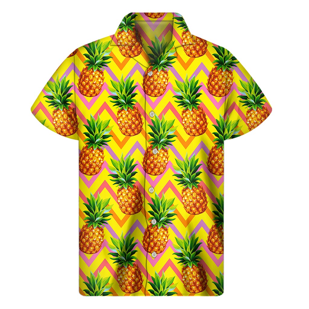 Pastel Pineapple Delight Hawaiian Short Sleeve Shirt - 1