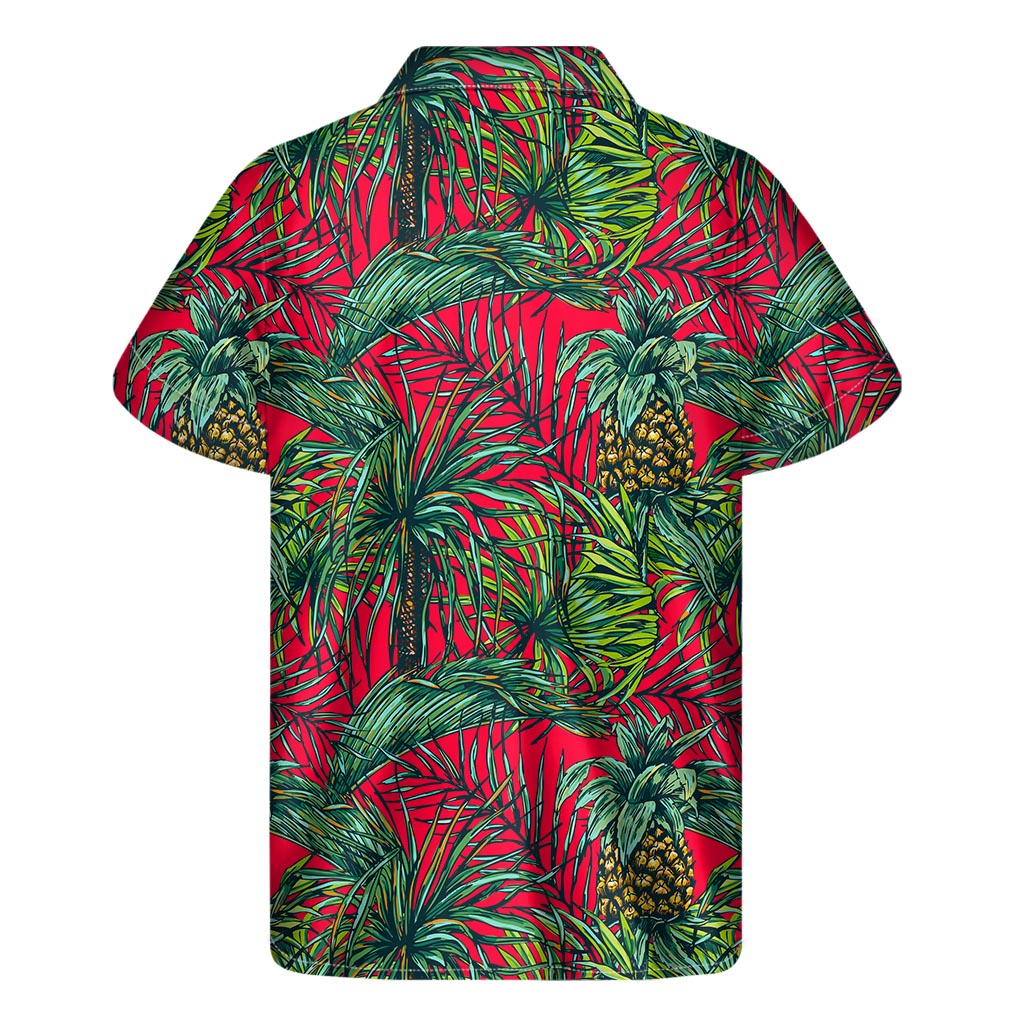 Pineapple Leaves Hawaiian Print Short Sleeve Shirt - 2