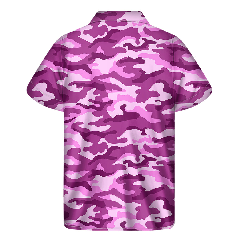 Paradise Pink Camouflage Hawaiian Short Sleeve Shirt - 2