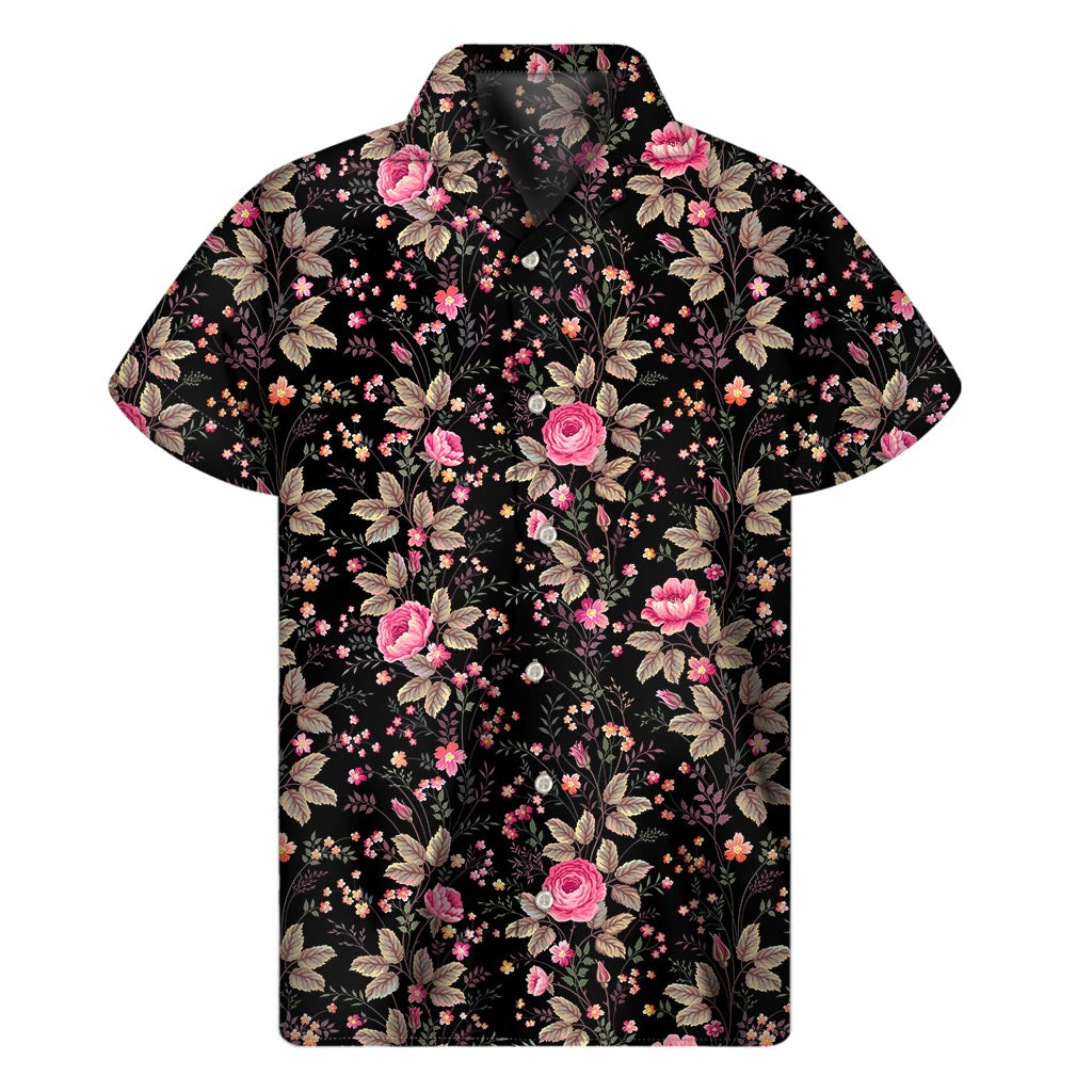 Island Style in Pink Floral: Men&#39;s Hawaiian Short Sleeve Shirt - 1