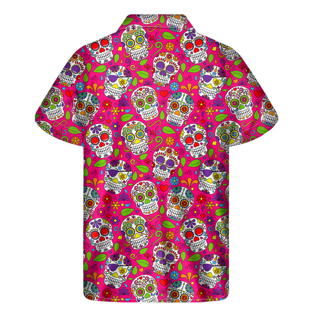 Pink Sugar Skull Hawaiian Aloha Shirt - 2