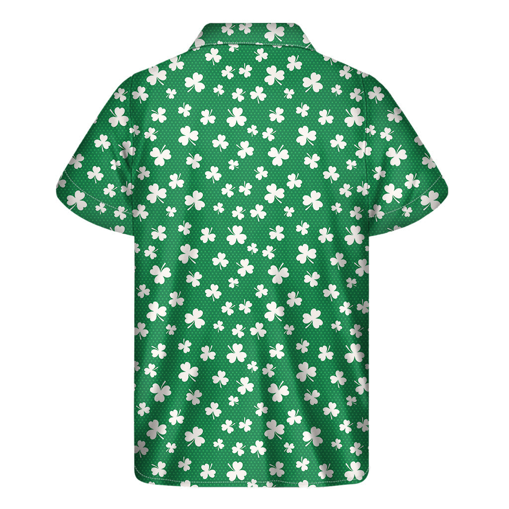 Authentic Hawaiian Vibes: Men's Polka Dot St. Patrick's Day Print Short Sleeve Shirt - 1