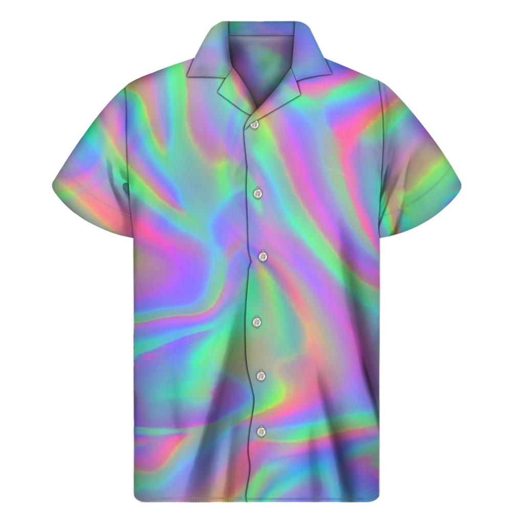 Psychedelic Holographic Hawaiian Shirt: Embrace the Island Vibe! - 1