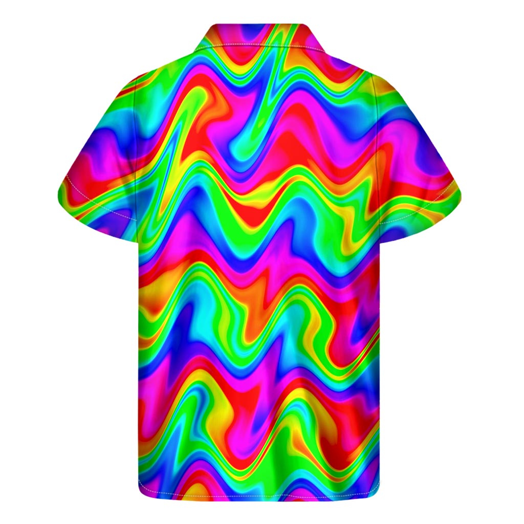 Psychedelic Rainbow Hawaiian Short Sleeve Shirt - 2