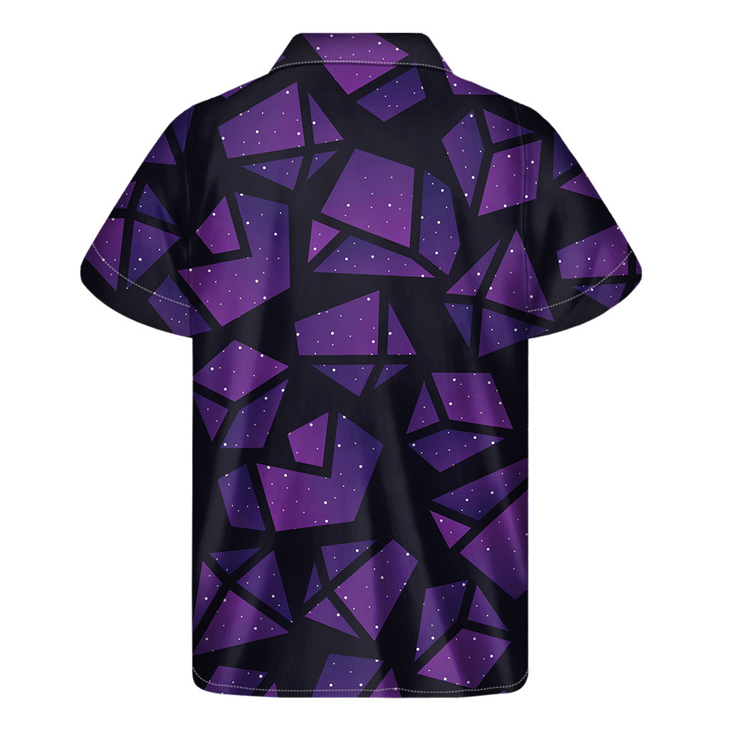 Purple Crystal Cosmic Galaxy Hawaiian Short Sleeve Shirt - 2