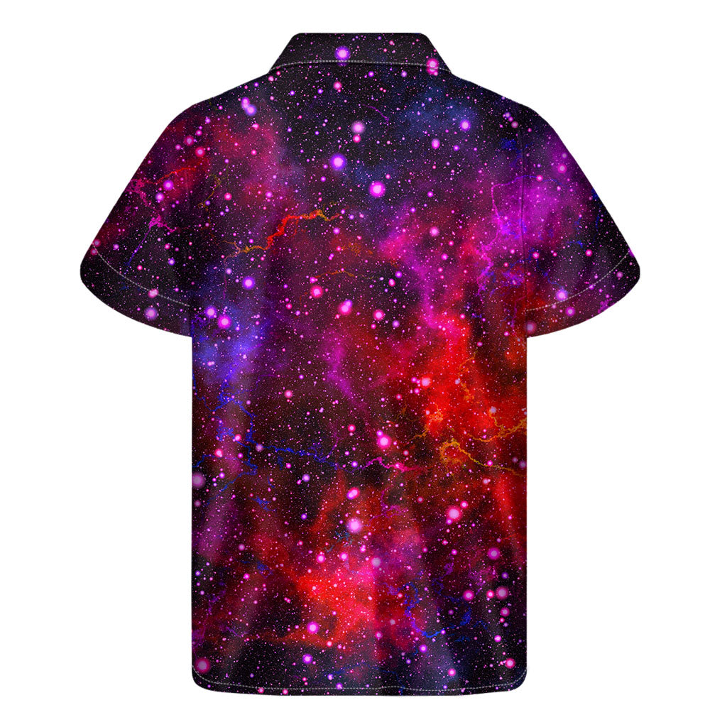 Galaxy-Inspired Hawaiian Short Sleeve Shirt in Purple - 2