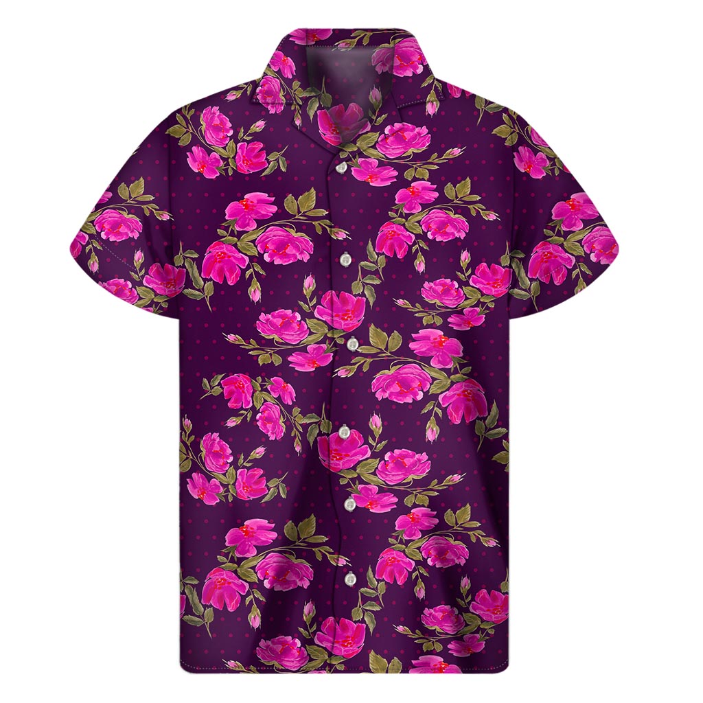 Purple Floral Hawaiian Shirt: Embrace Island Style in this Short Sleeve Outfit - 1