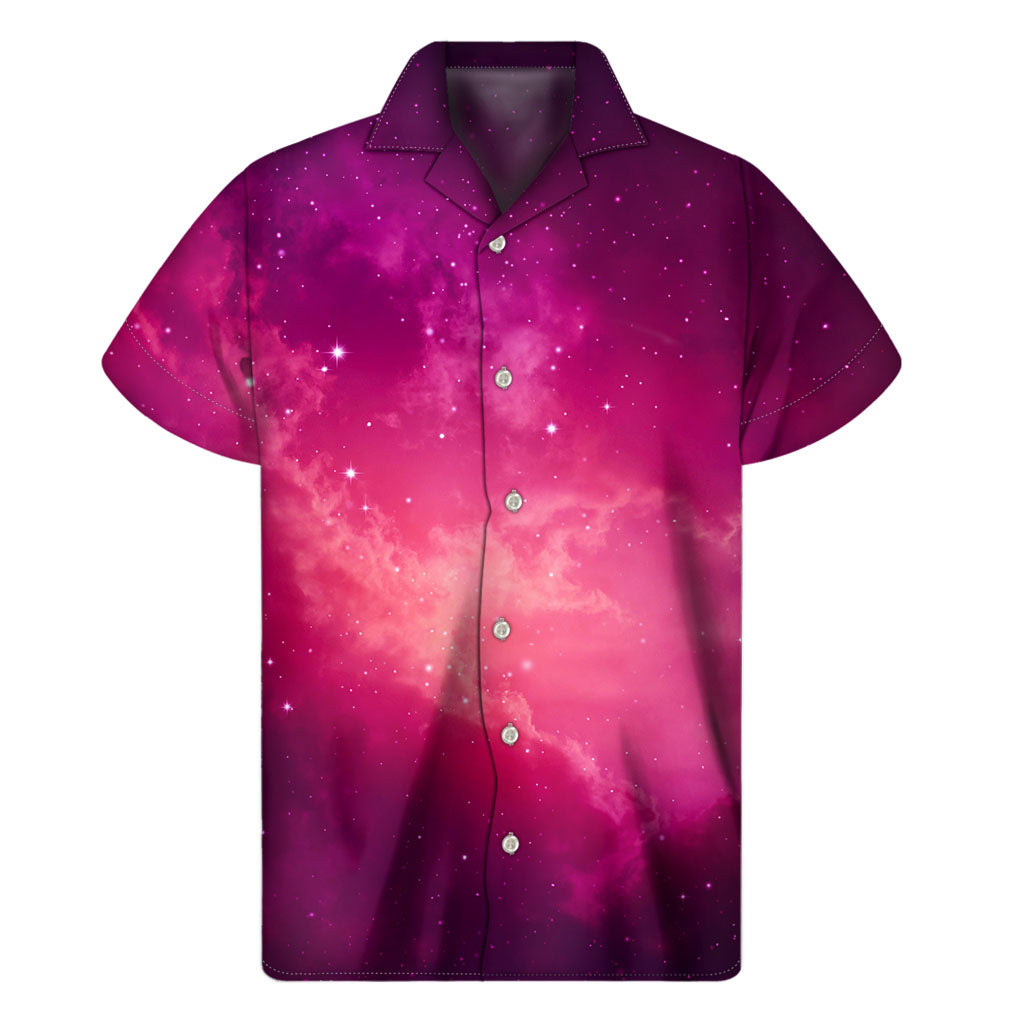 Purple Nebula Cloud Hawaiian Short Sleeve Shirt - 1