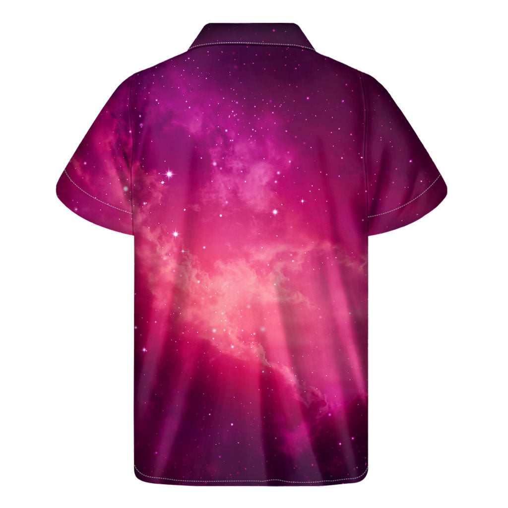 Purple Nebula Cloud Hawaiian Short Sleeve Shirt - 2