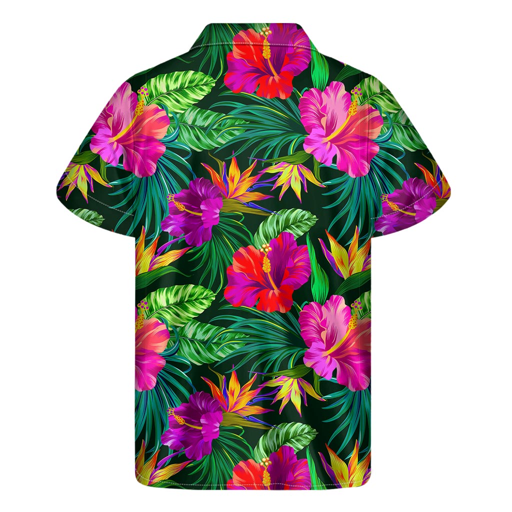 Purple Paradise: Hawaiian Inspired Short Sleeve Shirt for Men - 2