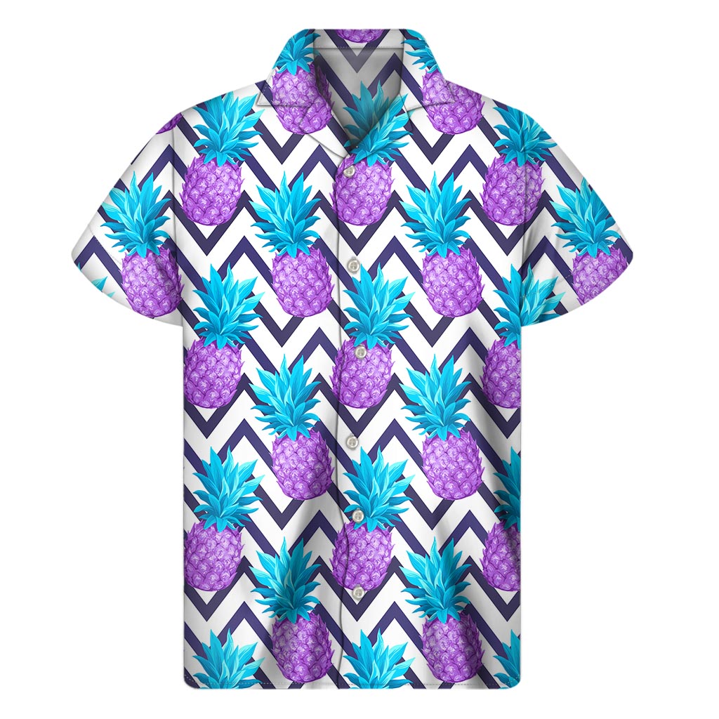 Purple Zig-Zag Pineapple Hawaiian Shirt: Embrace the Aloha Spirit in Style - 1