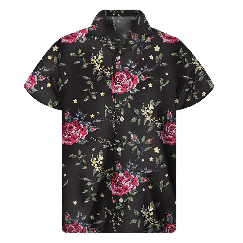 Red Rose Hawaiian Short Sleeve Shirt: Embrace the Aloha Spirit in Style - 1