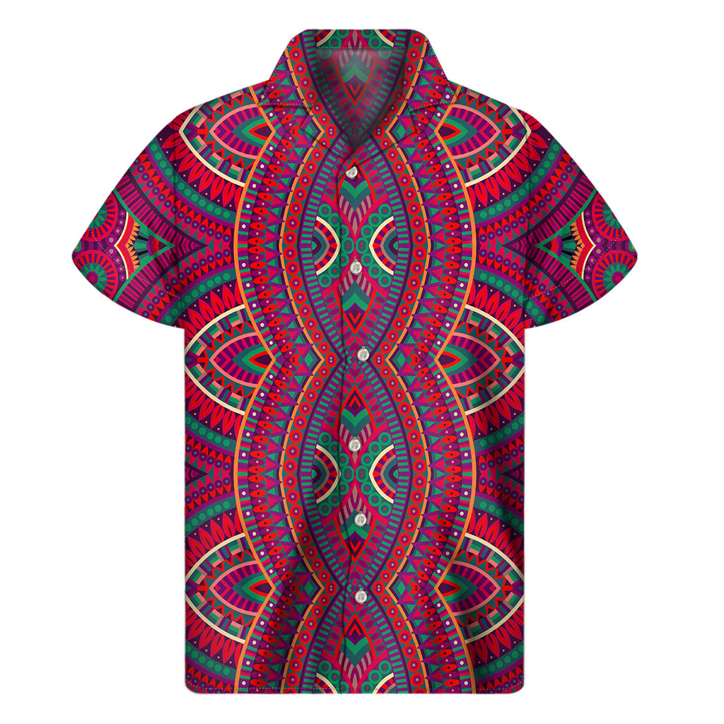 Red Tribal Mandala Print Hawaiian Shirt - Embrace Aloha Style! - 1