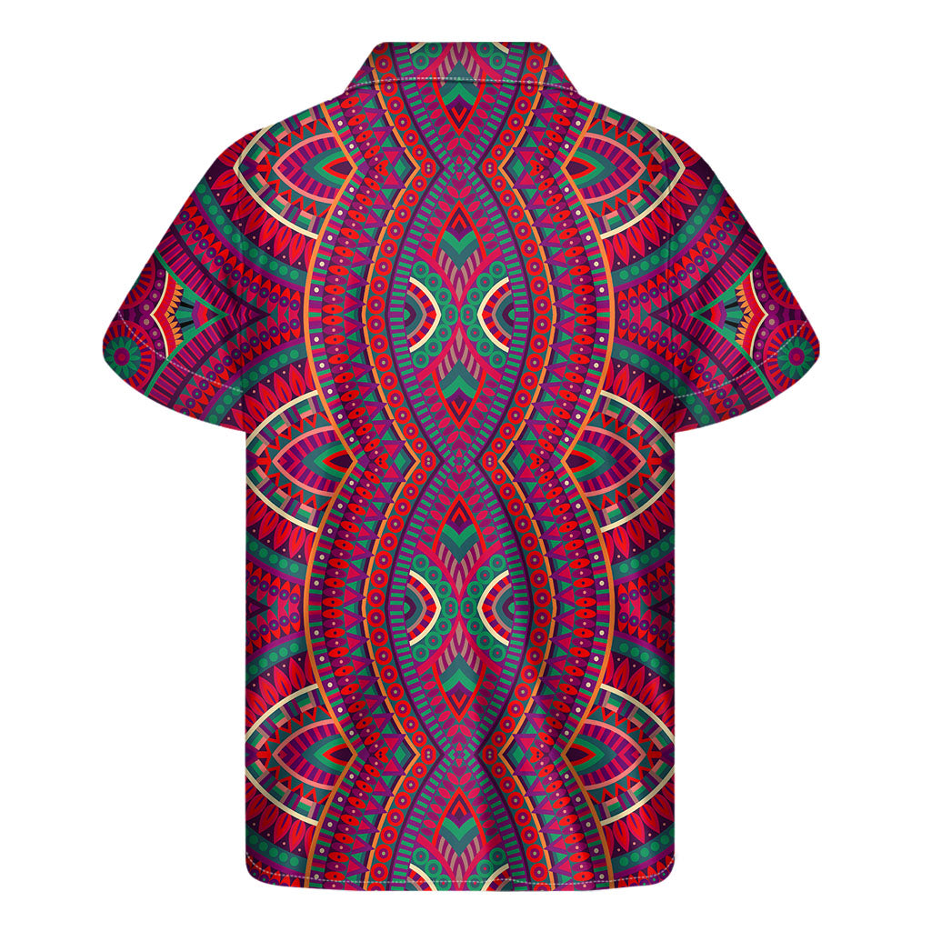 Red Tribal Mandala Print Hawaiian Shirt - Embrace Aloha Style! - 2