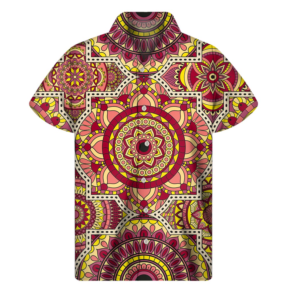 Sangria Mandala Hawaiian Short Sleeve Shirt - Embrace the Aloha Spirit! - 1