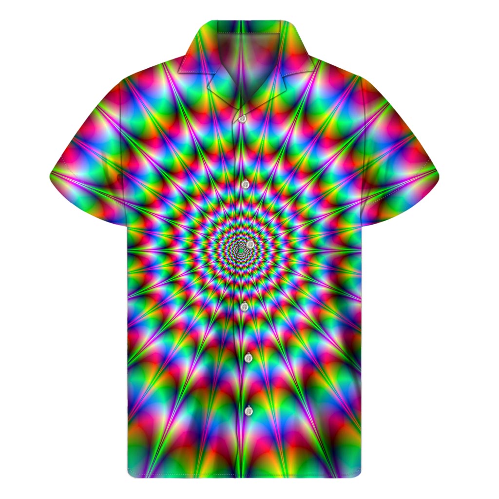 Spiky Psychedelic Optical Illusion Hawaiian Shirt - Embrace the Aloha Spirit in Style - 1