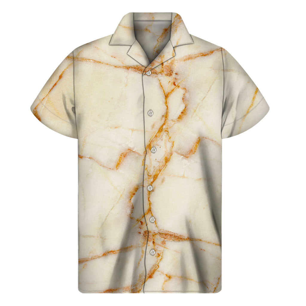 Mahalo Brown Marble Print Hawaiian Shirt - 1