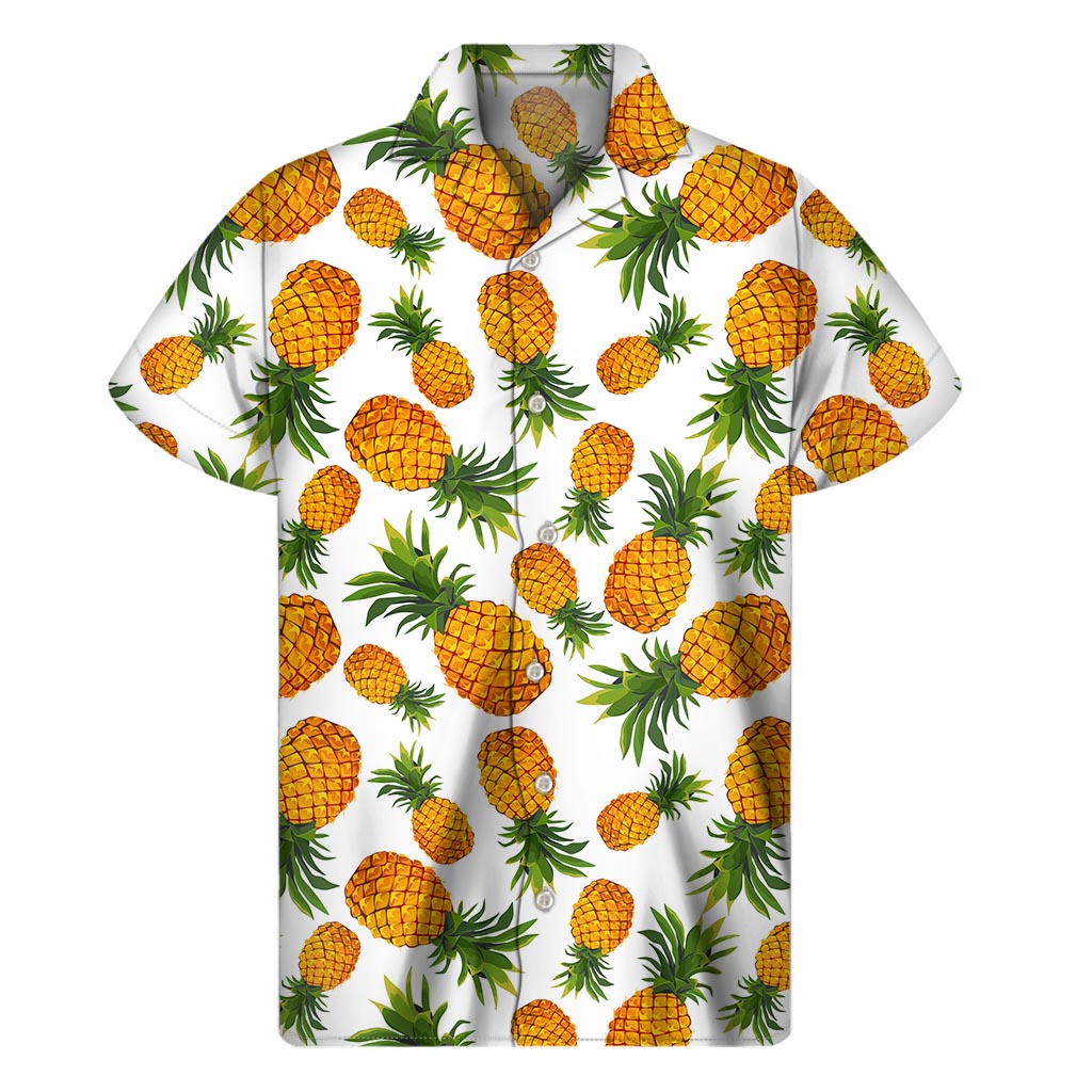 Summer Vibes: Hawaiian Pineapple Print Short Sleeve Shirt - 1