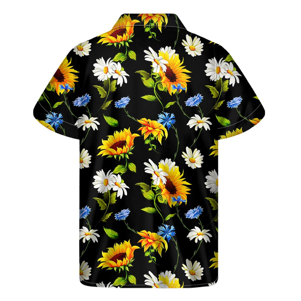 Sunflower Chamomile Hawaiian Print Short Sleeve Shirt - 2