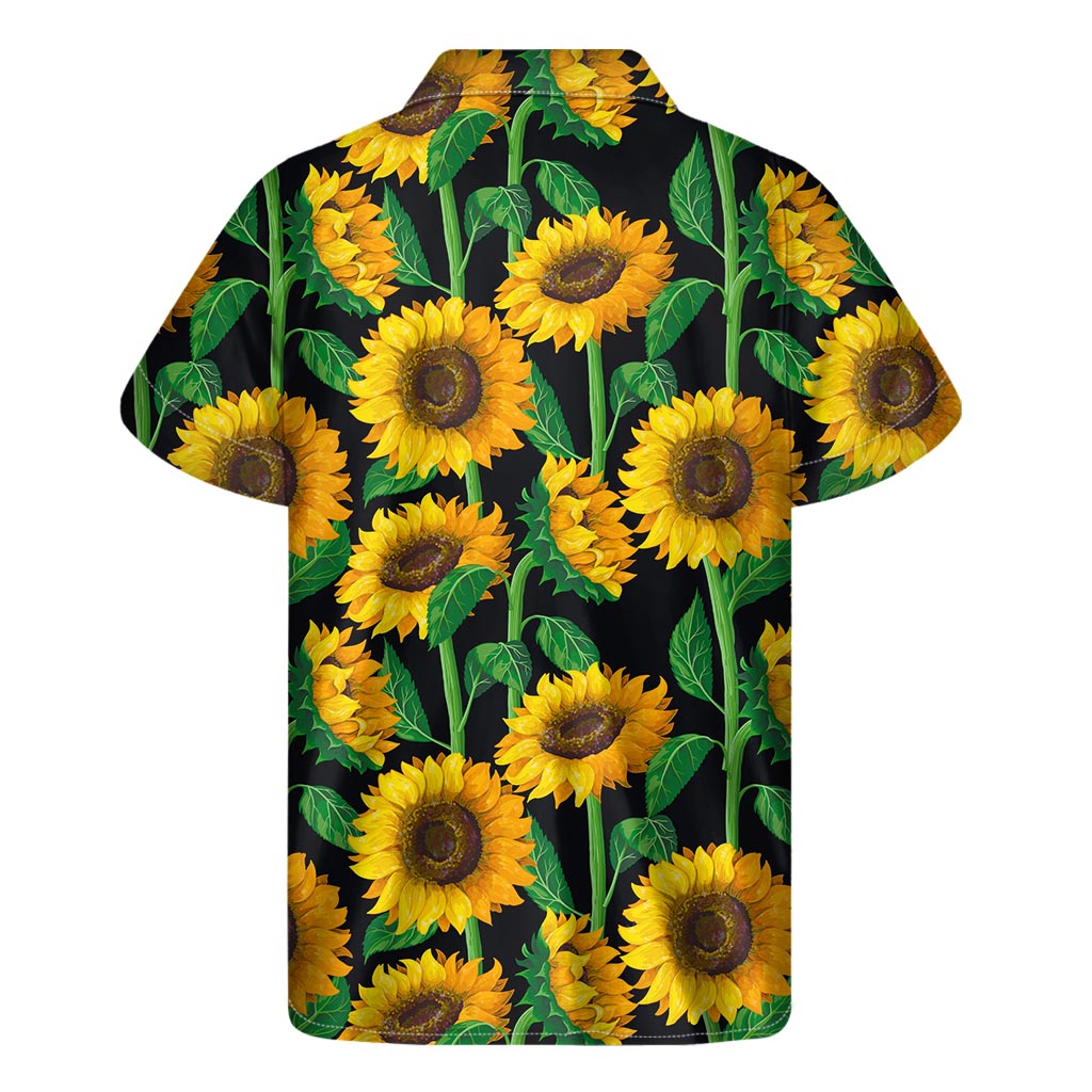 Island Vibes: Men&#39;s Sunflower Pattern Hawaiian Short Sleeve Shirt - 2