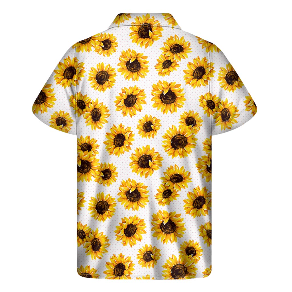 Sunflower Polka Dot Hawaiian Print Short Sleeve Shirt - 2