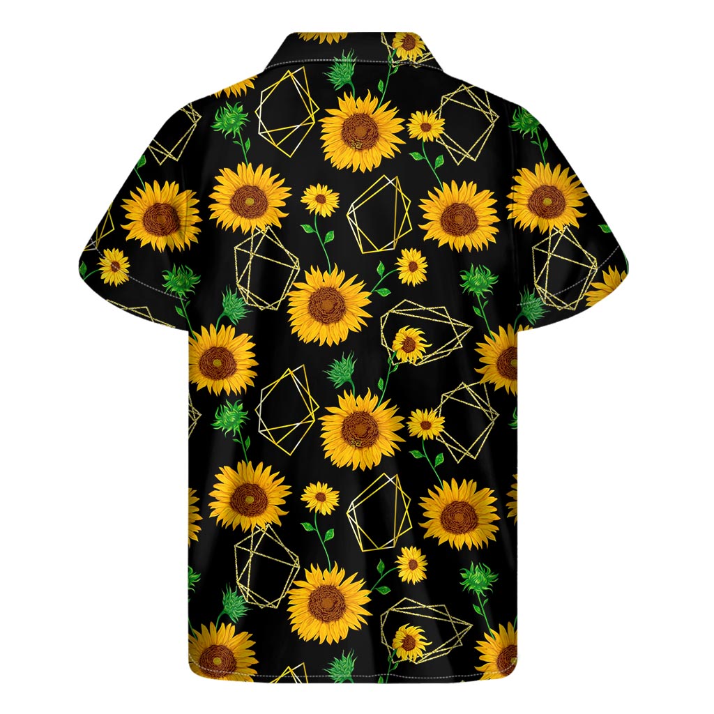 Hawaiian Sunflower Polygonal Print Short Sleeve Shirt - 2