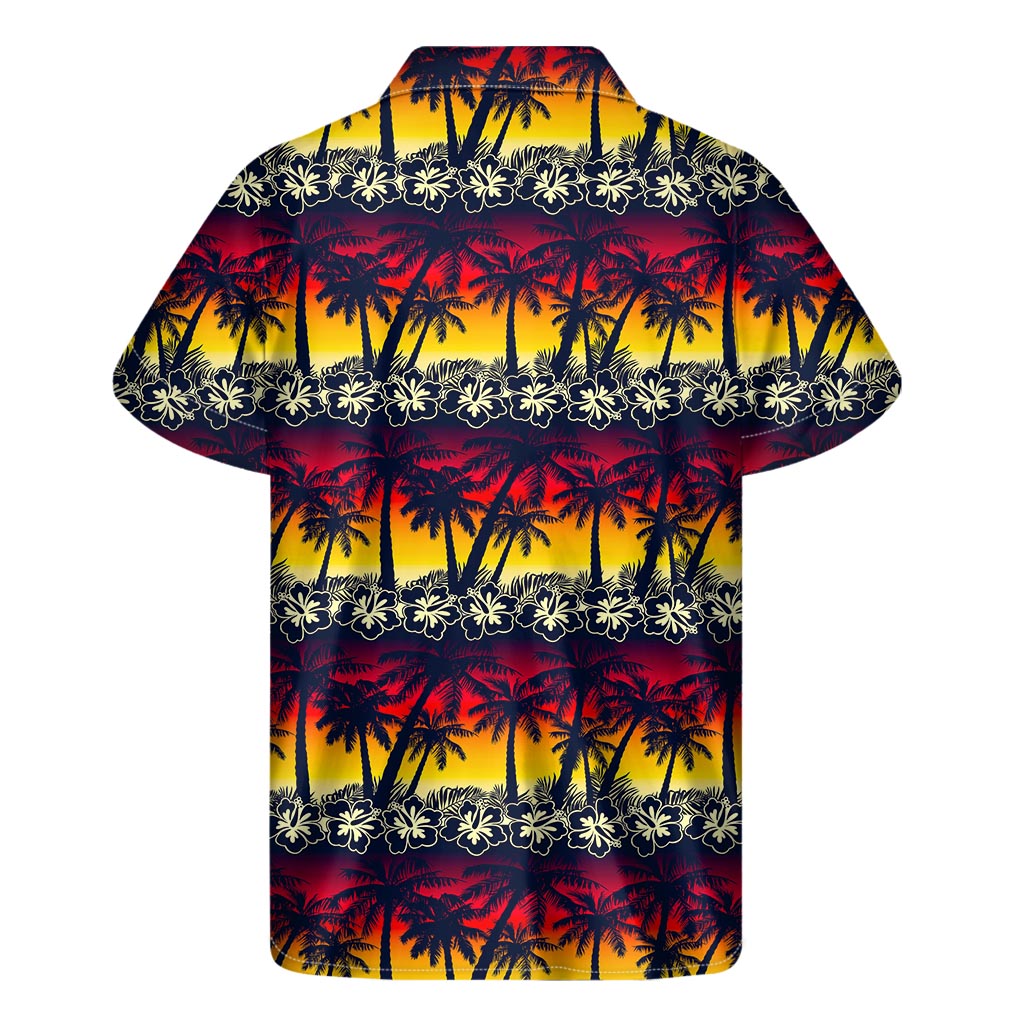 Sunset Hibiscus Hawaiian Men's Short Sleeve Shirt - 1