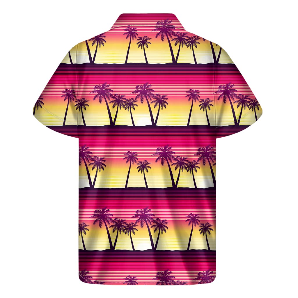 Palm Paradise: Hawaiian Sunset Men's Short Sleeve Shirt - 1