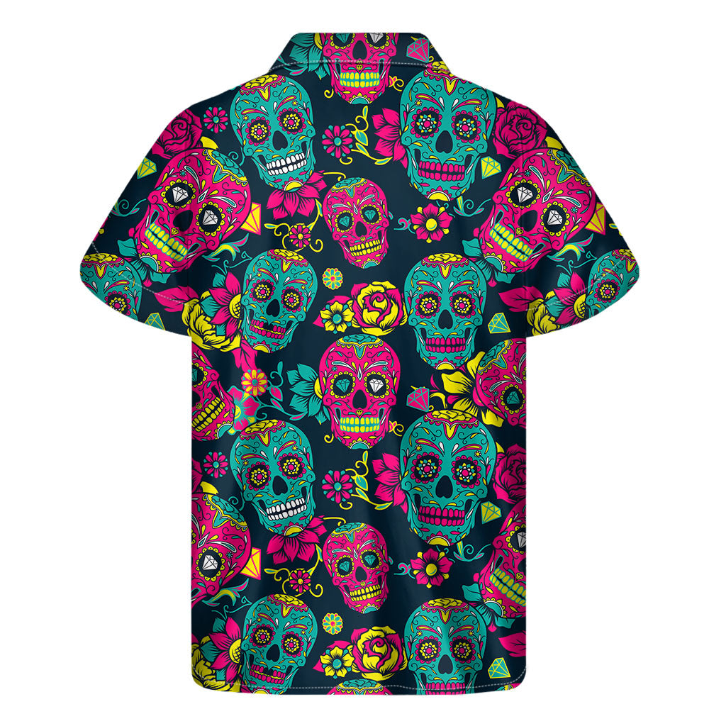 Tropical Vibes Teal and Pink Hawaiian Short Sleeve Shirt - 2